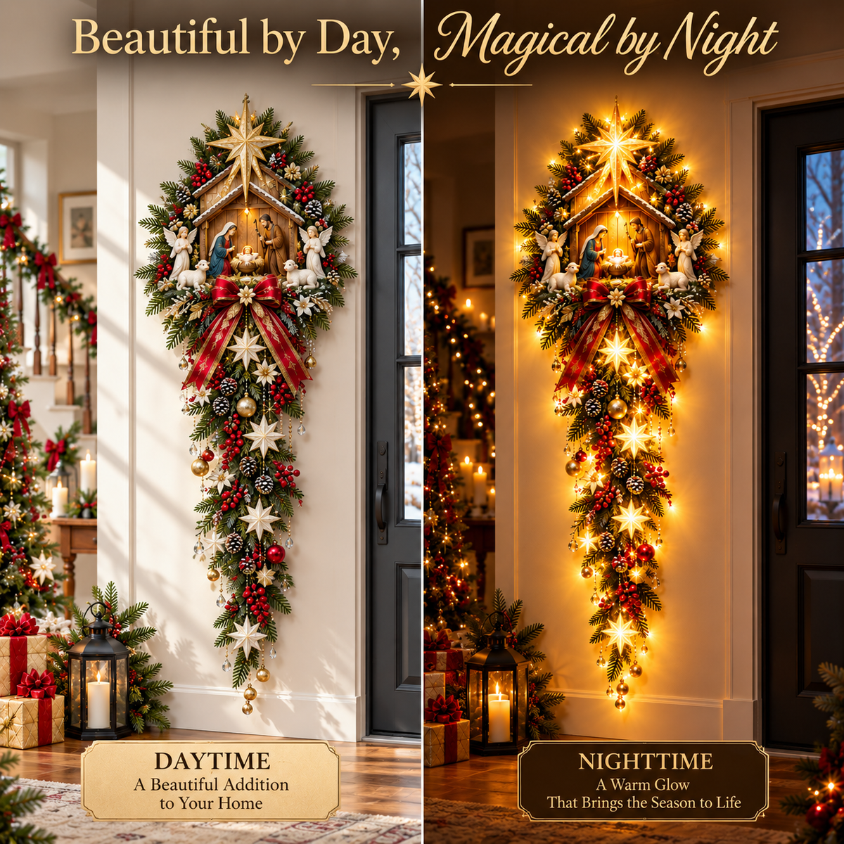 ✝️ Bethlehem Light of Hope™ – Lighted Nativity Wall Decor