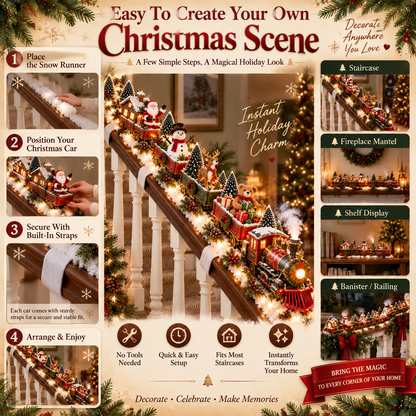 ✨ LAST DAY 50% OFF - Christmas Stairway Train Decor 🚂