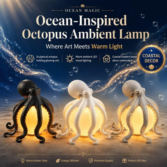 🌟🐙 Ocean Sculpture Octopus Ambient Table Lamp