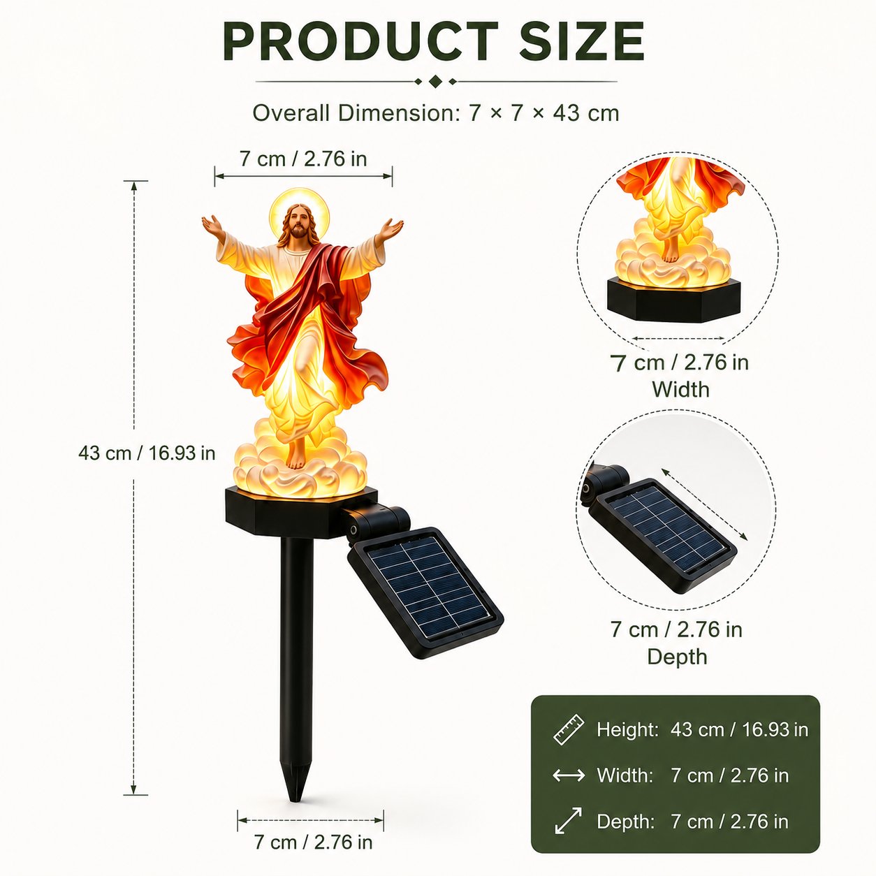 🔥 ✝️ Solar-Powered Illuminated Jesus Garden Statue | Automatic Halo Glow Outdoor Faith Decor for Gardens, Pathways & Prayer Spaces ✨