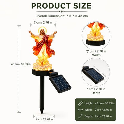 🔥 ✝️ Solar-Powered Illuminated Jesus Garden Statue | Automatic Halo Glow Outdoor Faith Decor for Gardens, Pathways & Prayer Spaces ✨