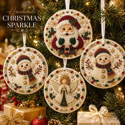 🌲✨ DIY Pearl & Gem Christmas Ornament Collection
