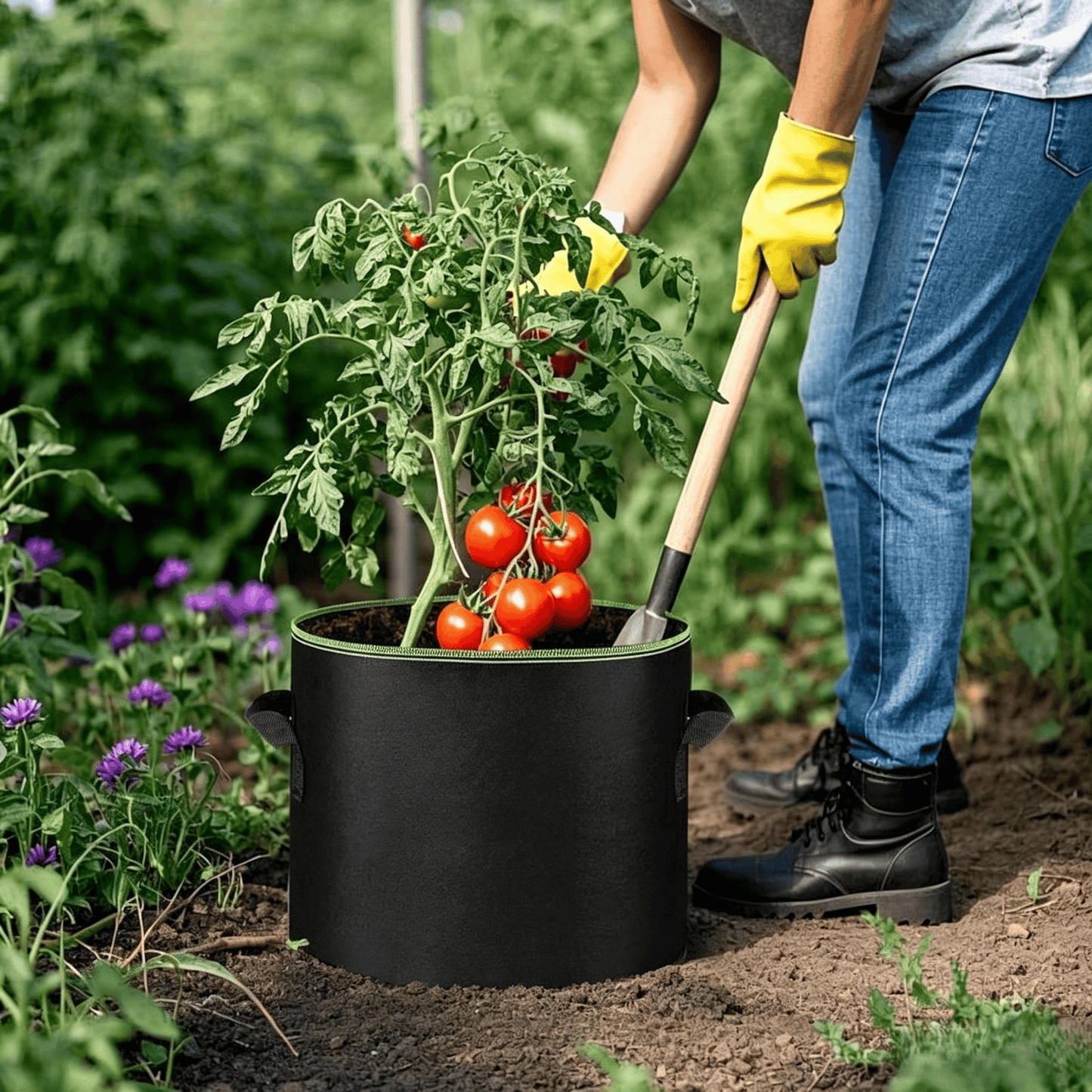 🪴🌱 5-Pack 5 Gallon Grow Bags – Heavy Duty Aeration Fabric Pots with Handles for Vegetables, Flowers & Fruits 🪴