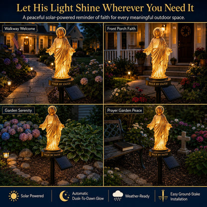 🔥 LAST DAY 49% OFF – ✝️ Walk by Faith Solar Jesus Garden Light | Automatic Warm Halo Glow, Weather-Resistant Ground Stake & No-Wiring Outdoor Faith Decor ✨