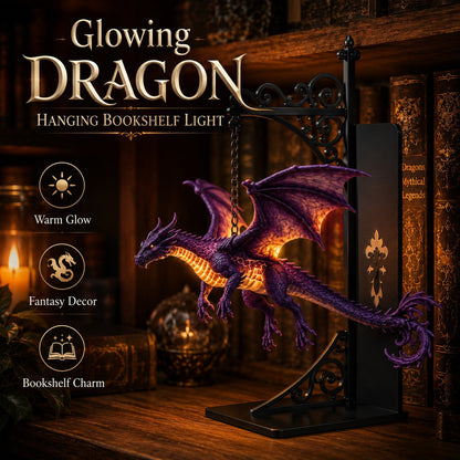 🔥Last Day 49% OFF -🏰Glowing Dragon Hanging Bookshelf Light