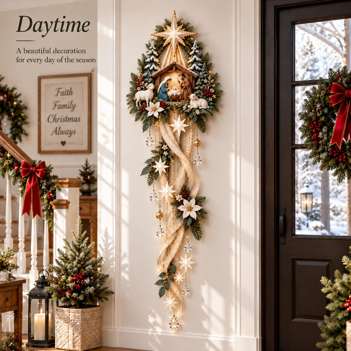 🔥Hot Sale 50% OFF -🌟 Nativity Starfall Wall Light – A Meaningful Christmas Glow