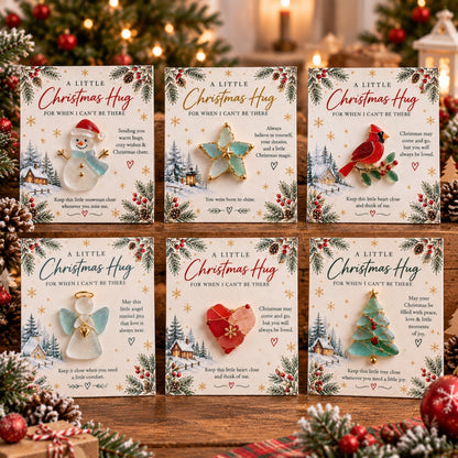 🤍 A Little Christmas Hug – Pocket Keepsake Card with Detachable Mini Ornament