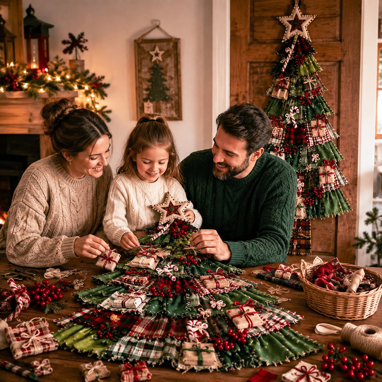 Family Christmas patchwork craft project