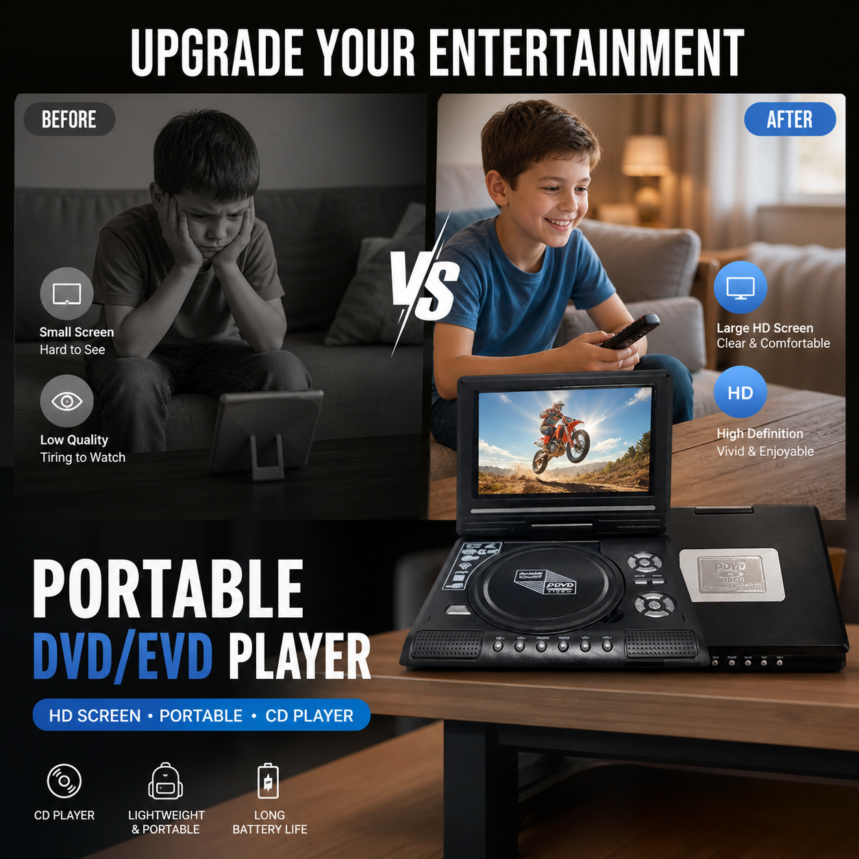 DVD EVD CD USB and SD compatibility