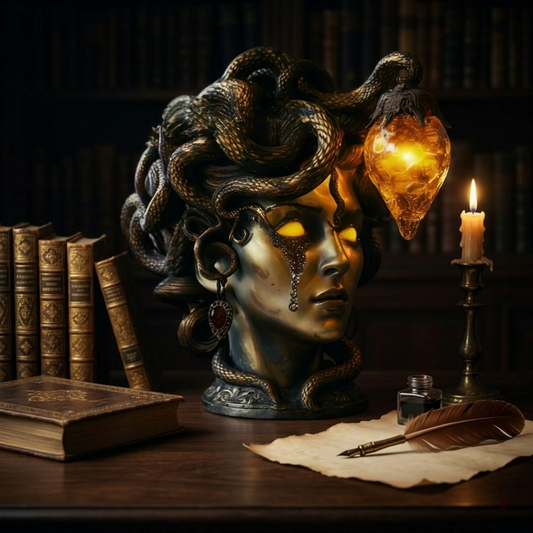 🐍 Medusa’s Handcrafted Gothic Table Lamp
