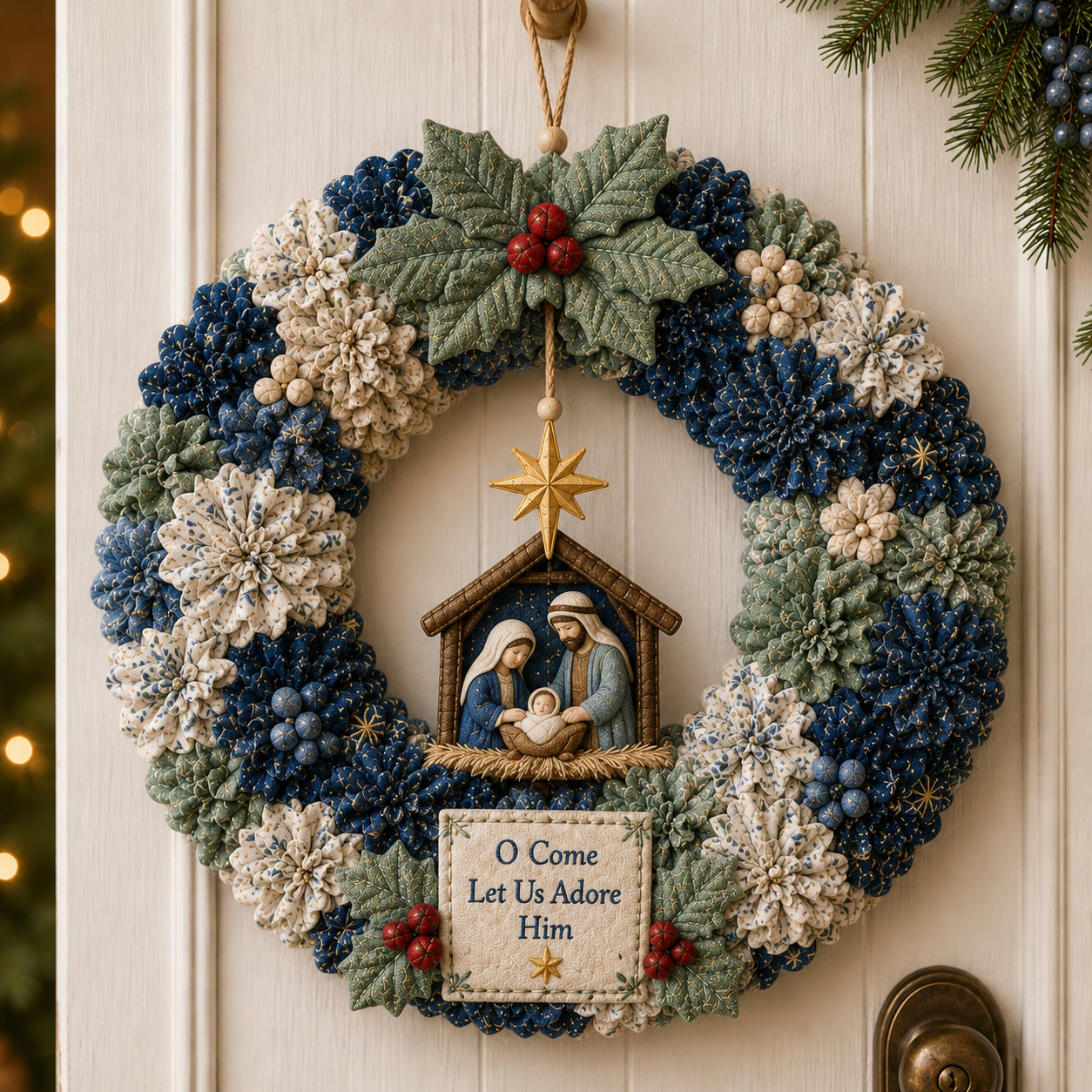 🔥49% Off Last Day🔥🎄 3D Fabric Poke Wreath DIY Kit