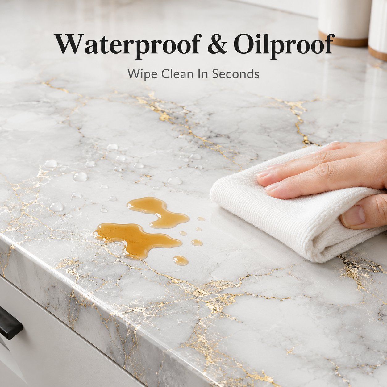 Gold Marble Pattern Self-Adhesive Wallpaper Roll