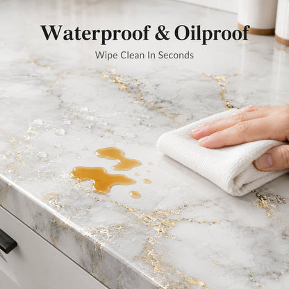Gold Marble Pattern Self-Adhesive Wallpaper Roll