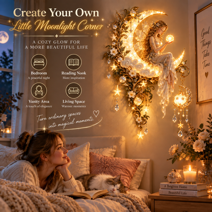 ✨ LAST DAY 50% OFF | Moon Fairy Wall Light – Moonlight Magic For Your Home