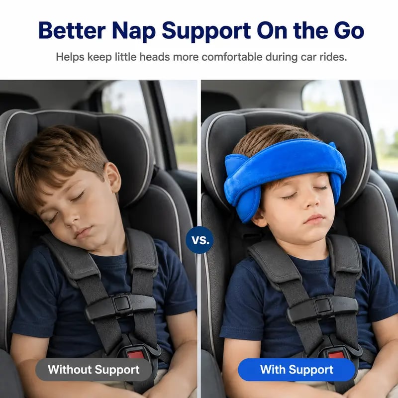 ⭐ Kids Car Seat Head Support Strap | Toddler Sleep Head Stabilizer for Car Travel