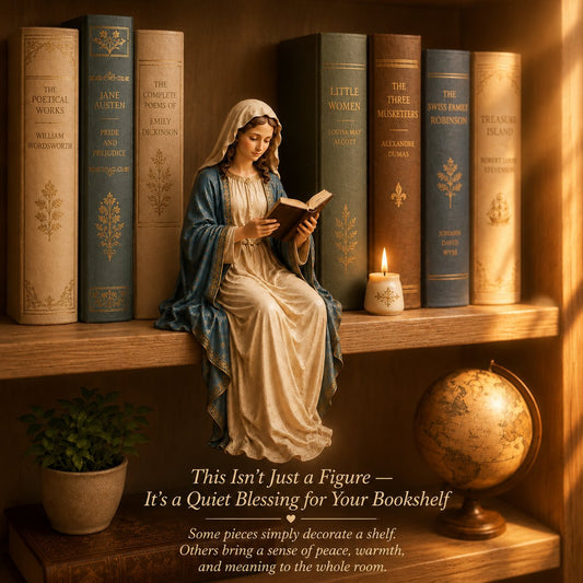 🔥📚🕊️ Bring Divine Peace to Your Library. Virgin Mary Reading Figure