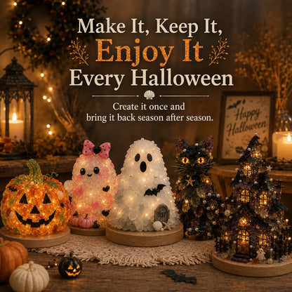 🎉⏳ 49% OFF – 🎃 Beginner-Friendly DIY Lighted Sea Glass Halloween Character Kit Collection | Complete Kit with Sea Glass Pieces, LED Lights & Step-by-Step Guide Included 💕