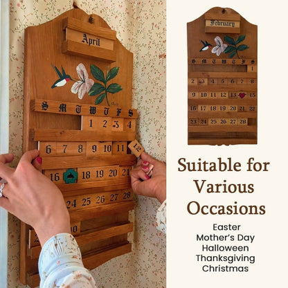 🎄 Festive Wooden Perpetual Calendar