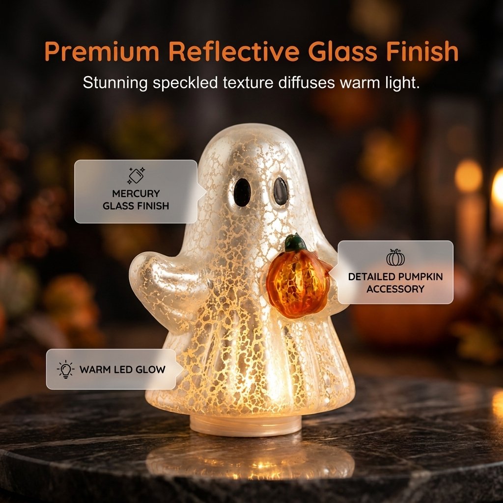 ⚡Light-Up Mercury Glass Ghost Figurines