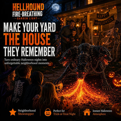 🎃 Fire-Breathing Orochi Solar Garden Light – Epic Multi-Headed Dragon Halloween Decor