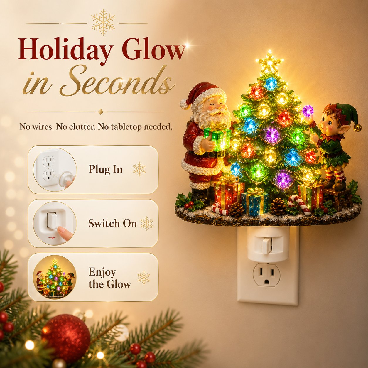 Christmas night light gift presentation