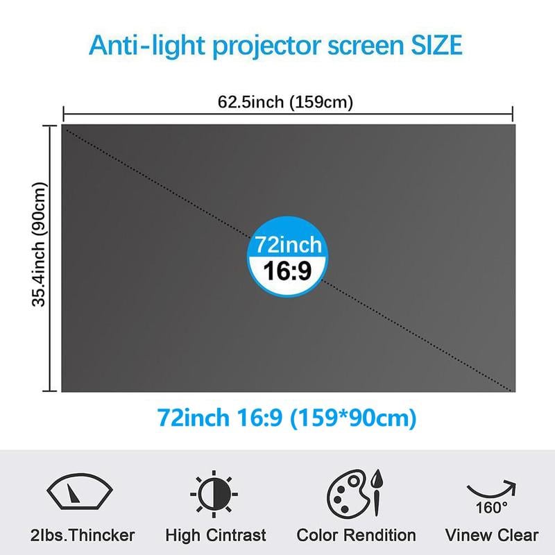 🔥Hot Sale - 49% OFF🔥4K Metal Lightproof Foldable Portable Movie Screen (16:9)🎥✨