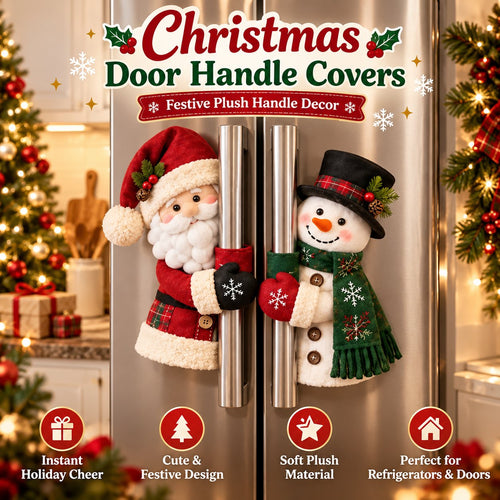 🎅Christmas Door Handle Covers – Santa & Snowman Plush Door Knob Decorations