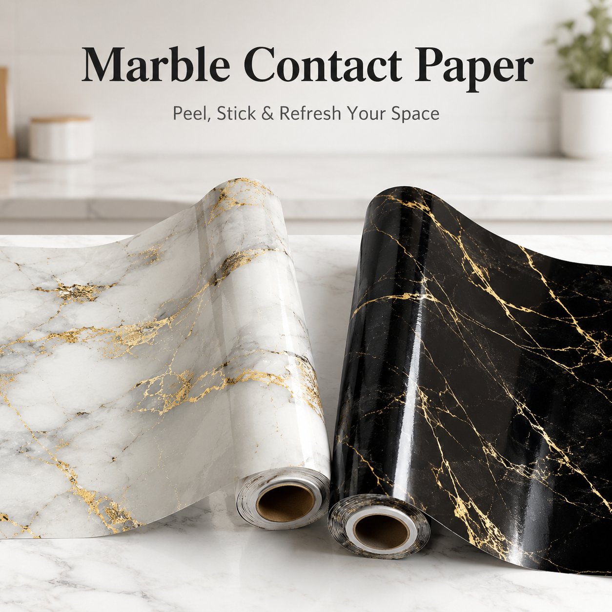 Gold Marble Pattern Self-Adhesive Wallpaper Roll