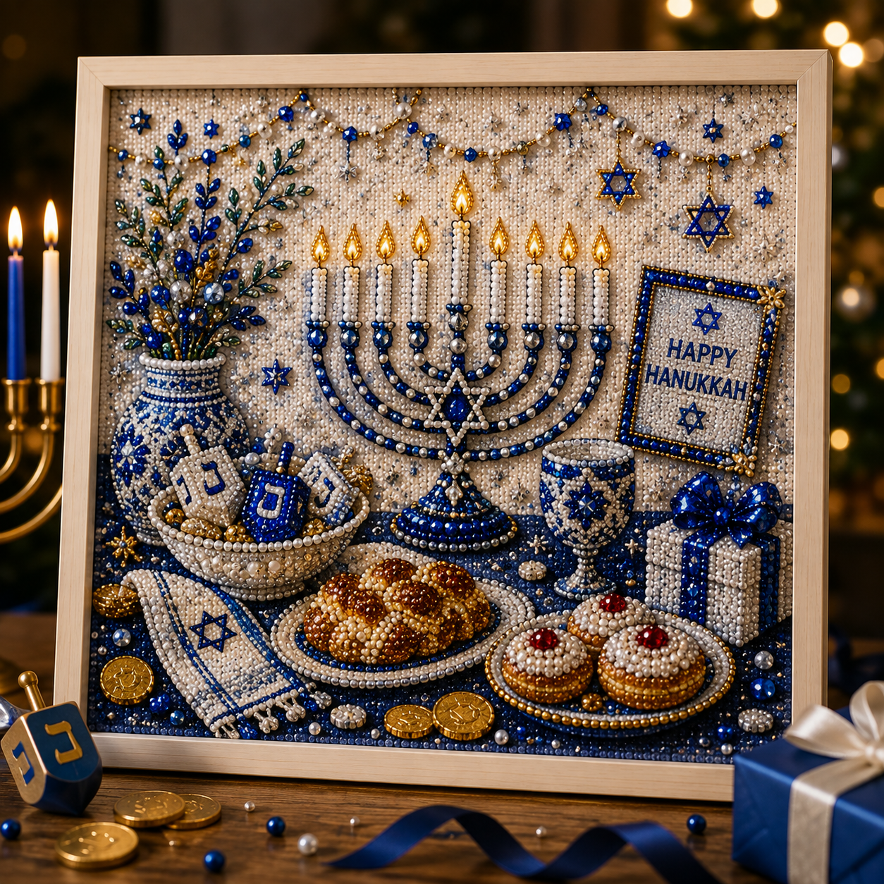 💙 50% OFF Festival of Lights Sale - DIY Hanukkah Pearl Art Kit ✨