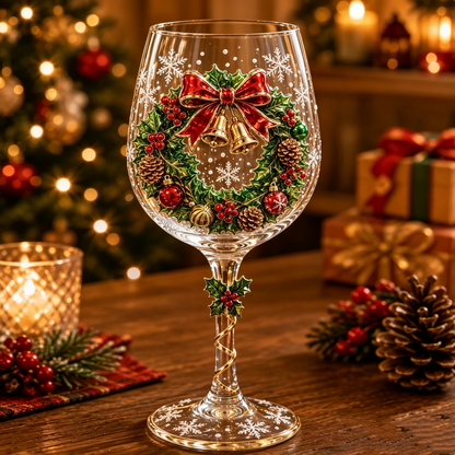 🎄🥂Christmas 3D Wine Glass Collection Gift Box Set