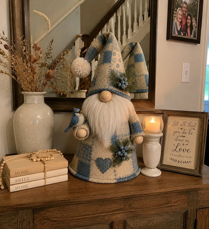 🔥 LAST DAY 49% OFF – 🐦Patchwork Bird Gnome Light Collection | Warm Glowing Tabletop Decor ✨