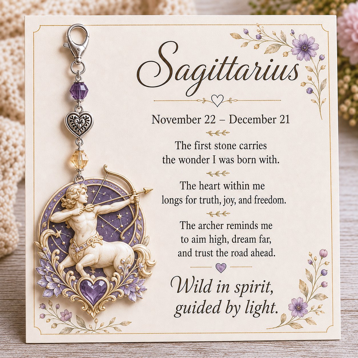 ⌛️ LAST DAY! 🔥 Free Delivery Today Only – Zodiac Charm Commemorative Card 🌙💎