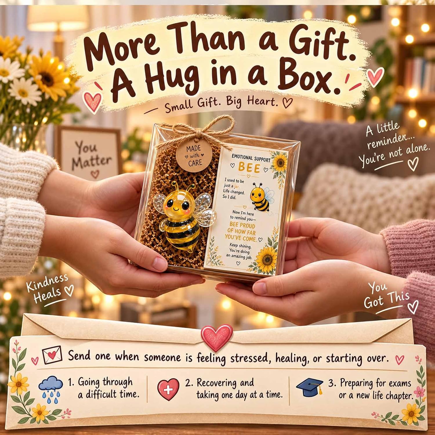 💌 Emotional Support Glass Animal Gift Set | 7 Meaningful Designs with Encouragement Card & Gift-Ready Packaging ✨