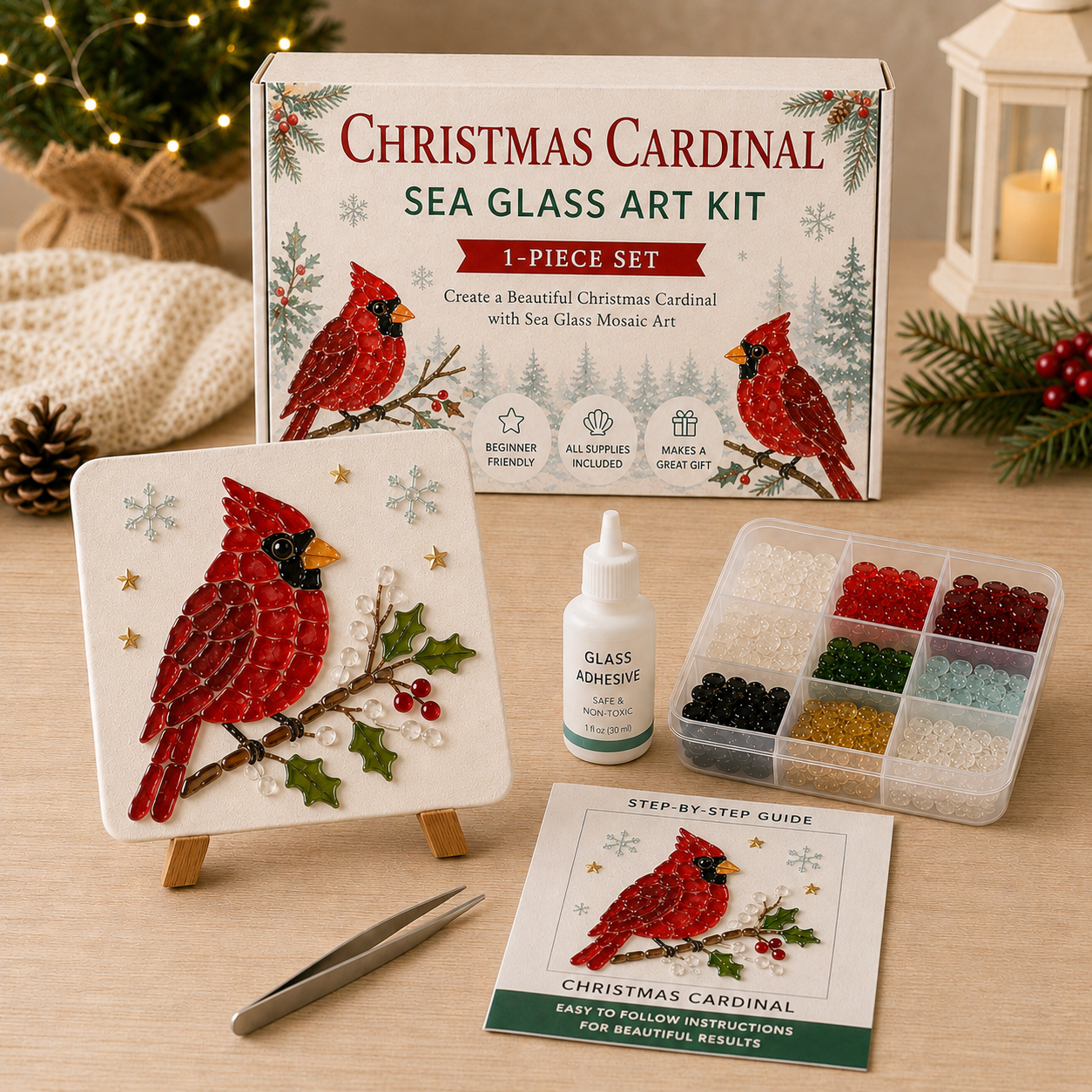 🎄 Christmas Sea Glass Art Kit