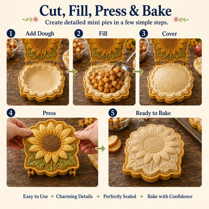 ⏳ Last Day 49% OFF – 🌸 8-Design Spring Garden Mini Pie Mold Collection | Reusable Embossed Molds for Shaping Detailed Bee, Butterfly, Ladybug, Sunflower, Cottage & More 🥧✨