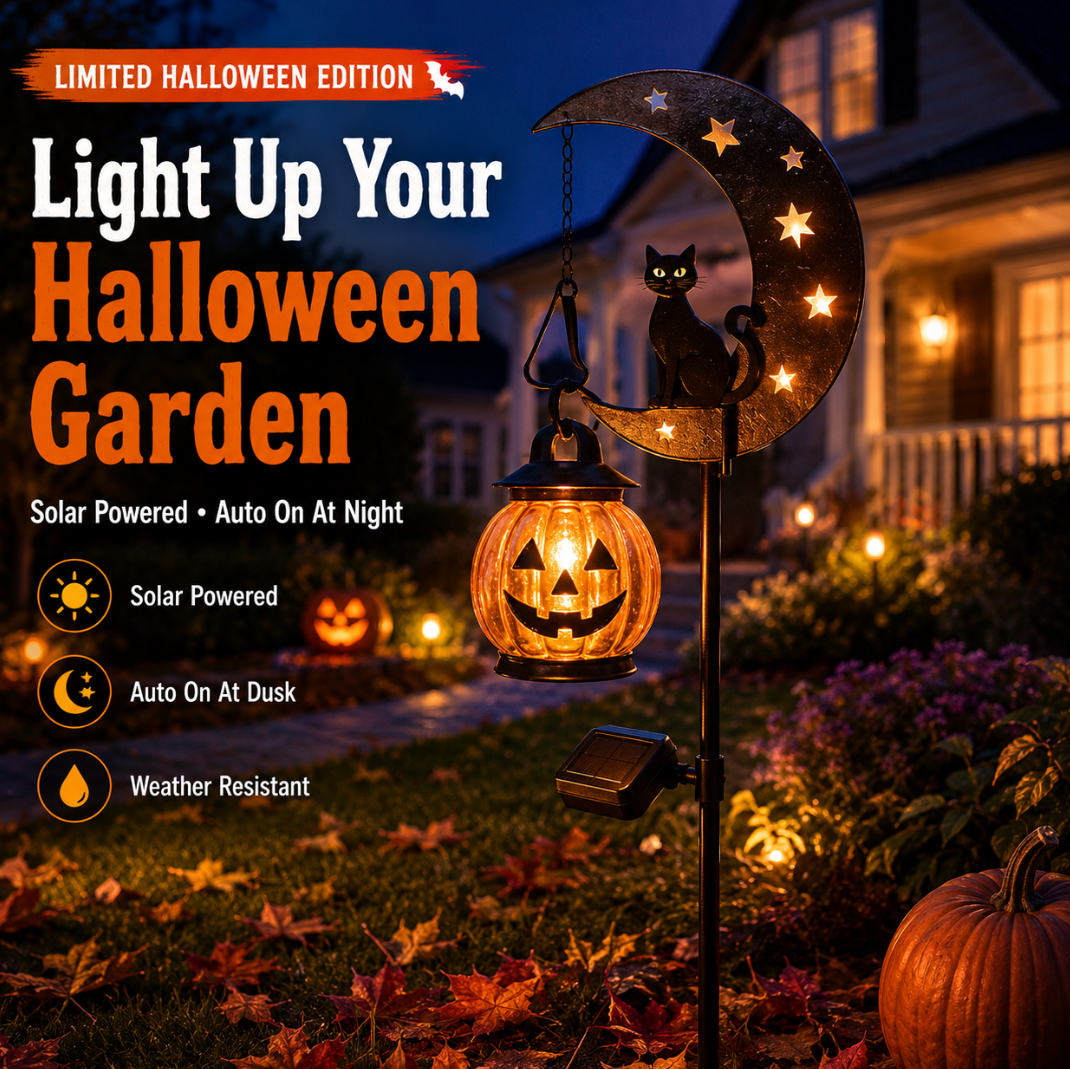 🌙 Solar-Powered Black Cat Garden Stake Light – Create a Magical Halloween Glow in Your Yard