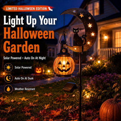 🌙 Solar-Powered Black Cat Garden Stake Light – Create a Magical Halloween Glow in Your Yard