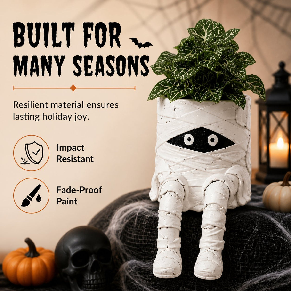 🔥LAST DAY 50% OFF - 💀🎃Halloween Whimsical Hanging Leg Planter Hand-Painted Resin Succulent Pot💐