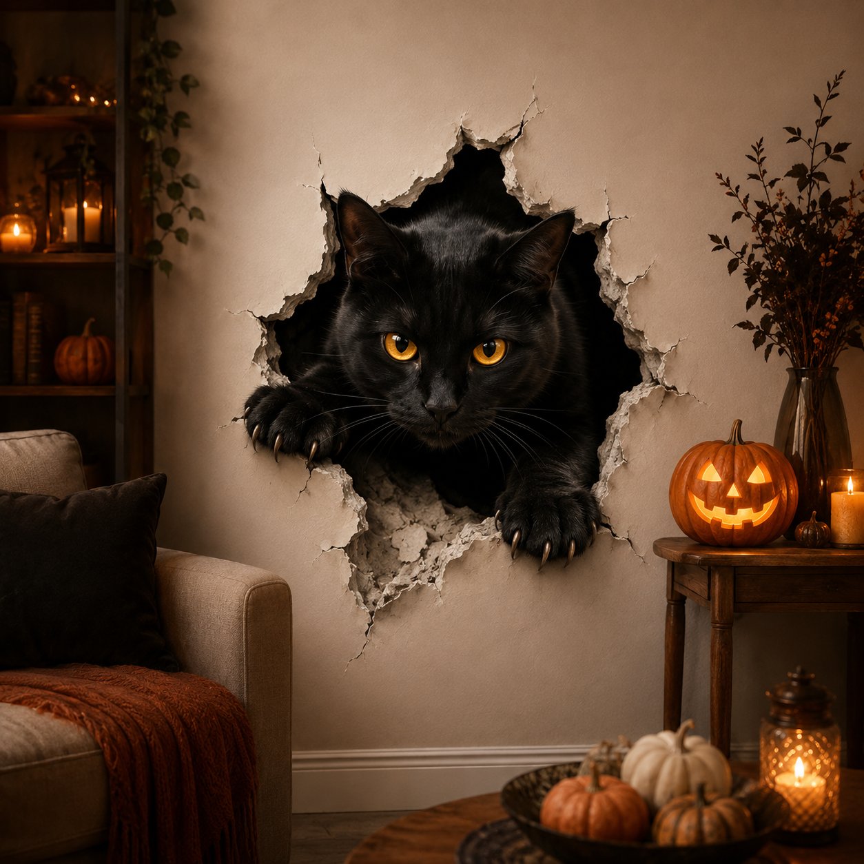 Halloween Break-In 3D Wall Decals