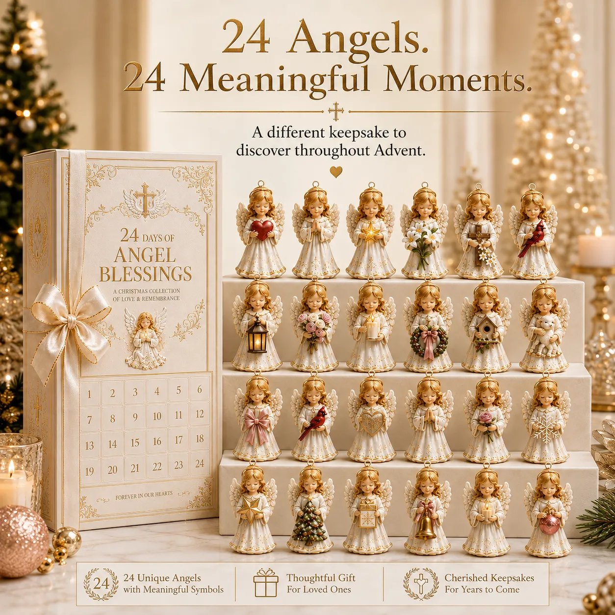 🔥HOT SALE🔥⏳ Last Day 49% OFF – 👼 24-Day Angel Christmas Advent Calendar | 24 Unique Faith-Inspired Angel Ornaments with Hanging Loops for Daily Advent Surprises & Tree Display 🎄✨