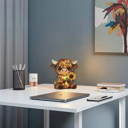 🌻Last Day Sale 49% OFF- 🐮Creative Highland Cow  Sunflower LED Night Light