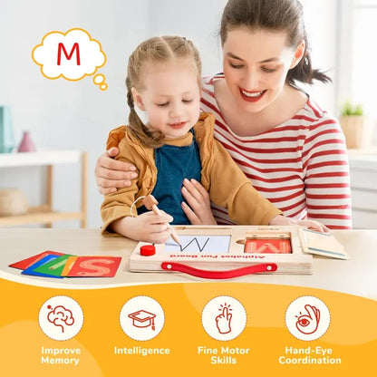 ✍️Wooden Alphabet & Number Tracing Board | Visual Learning Tools & Complete Set