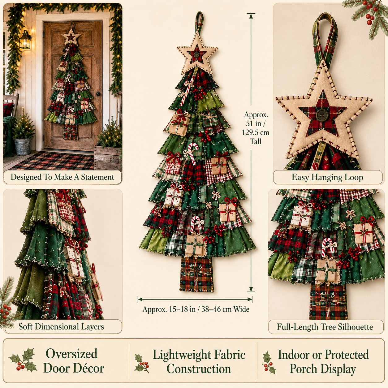 Christmas patchwork tree finished size
