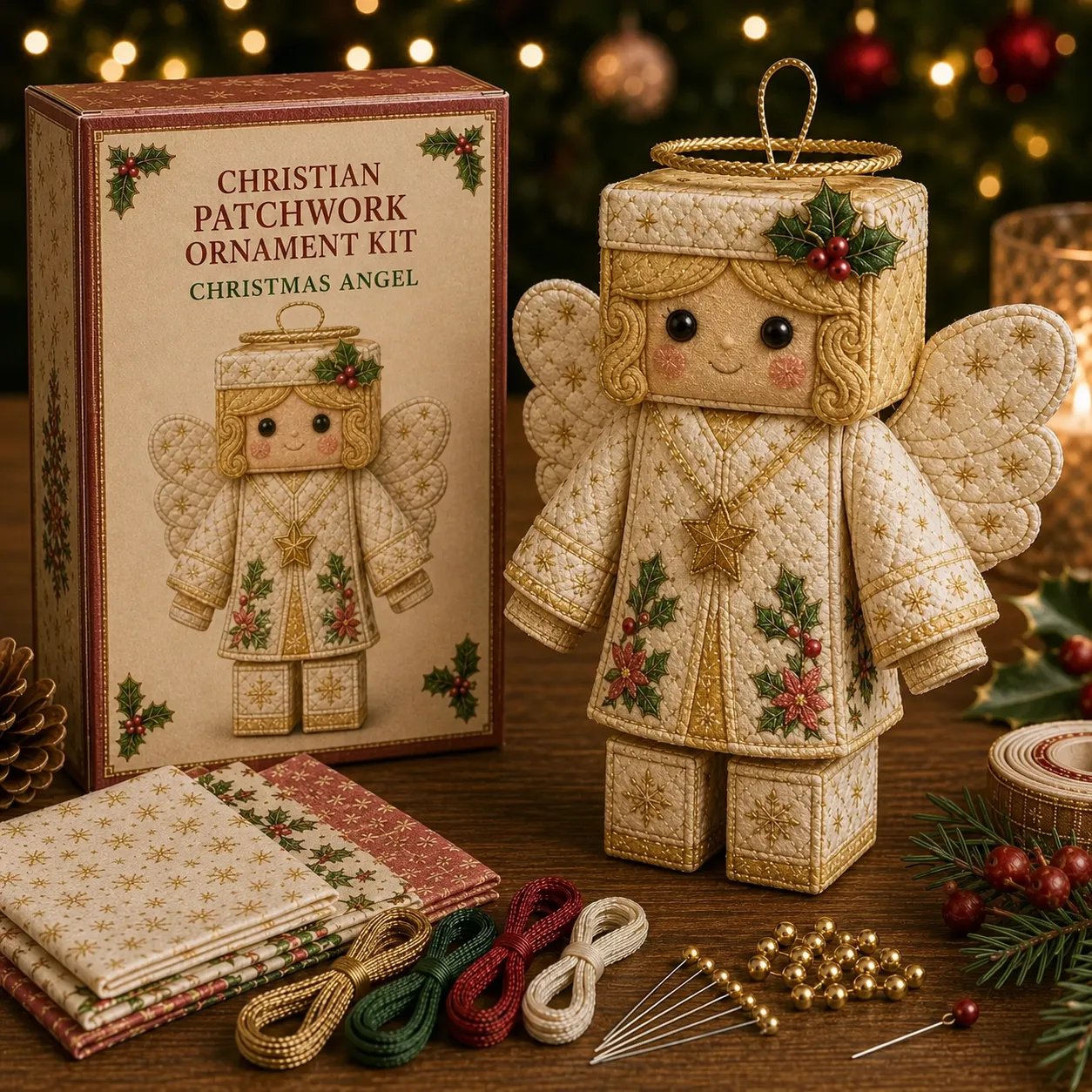 🔥HOT SALE🔥⏳ Last Day 49% OFF – ✝️ Beginner-Friendly DIY Christian Block Figure Patchwork Ornament Kit Collection | Complete Kit with Pre-Cut Fabrics, Padded Ornament Form & Step-by-Step Guide Included 💕