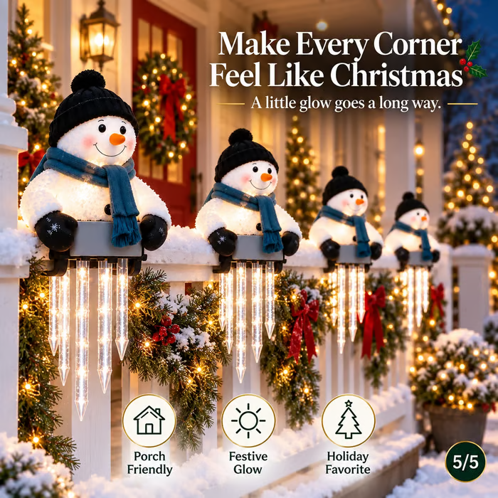 ⛄Winter Glow Snowman Icicle Light Decor