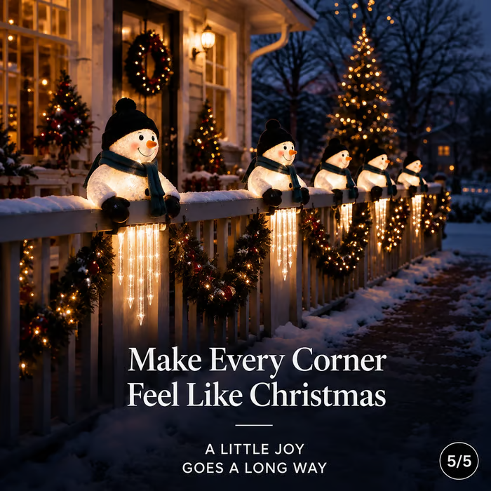 ⛄Winter Glow Snowman Icicle Light Decor
