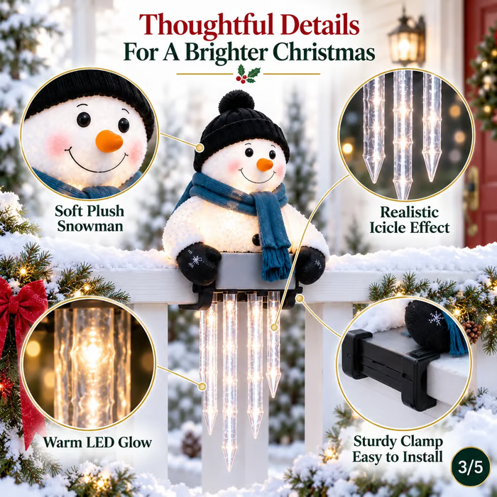 ⛄Winter Glow Snowman Icicle Light Decor