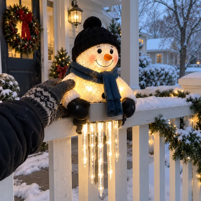 ⛄Winter Glow Snowman Icicle Light Decor