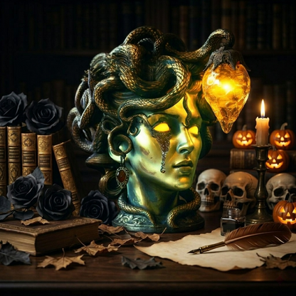 🐍 Medusa’s Handcrafted Gothic Table Lamp
