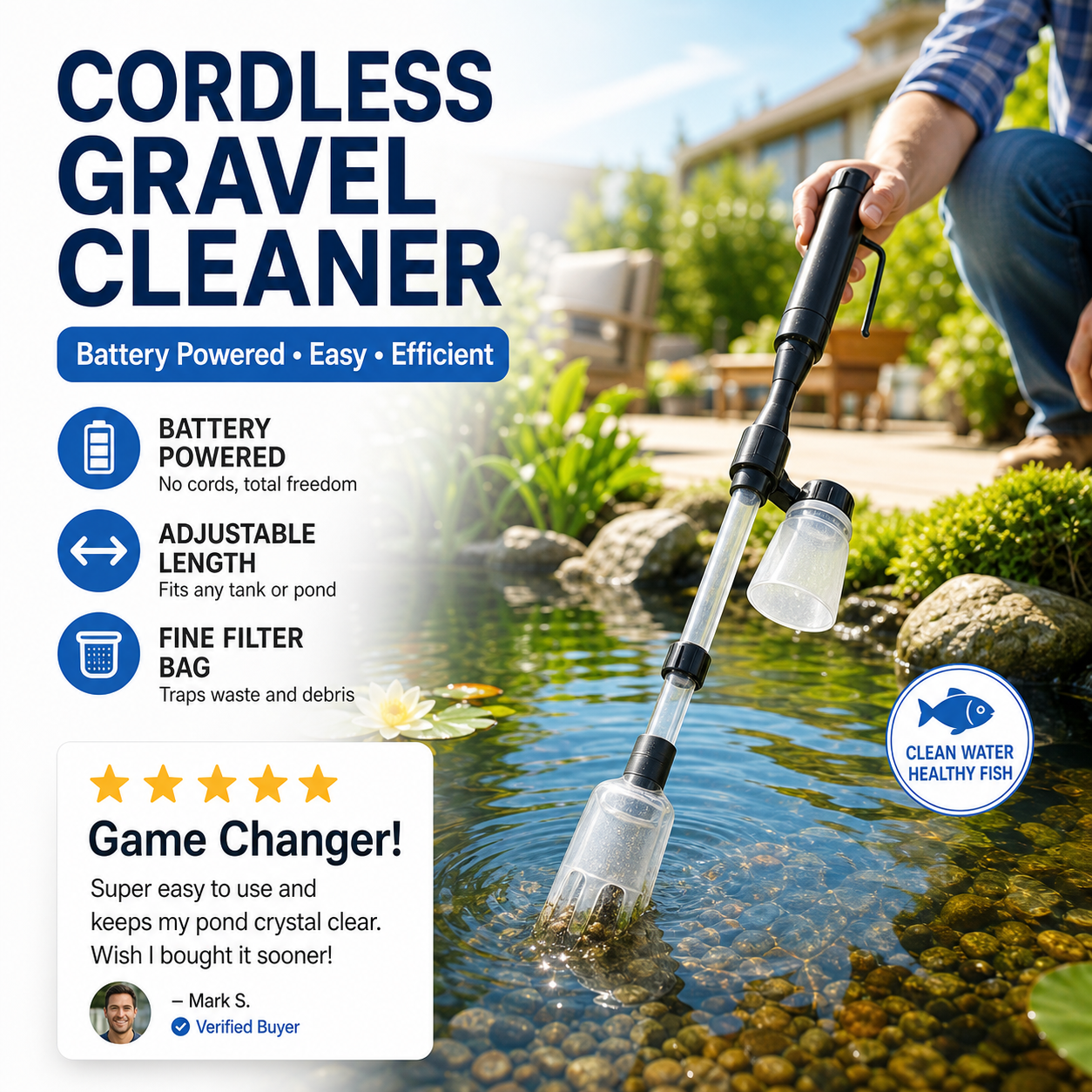 50% off 🔥 Electric Aquarium Gravel Cleaner